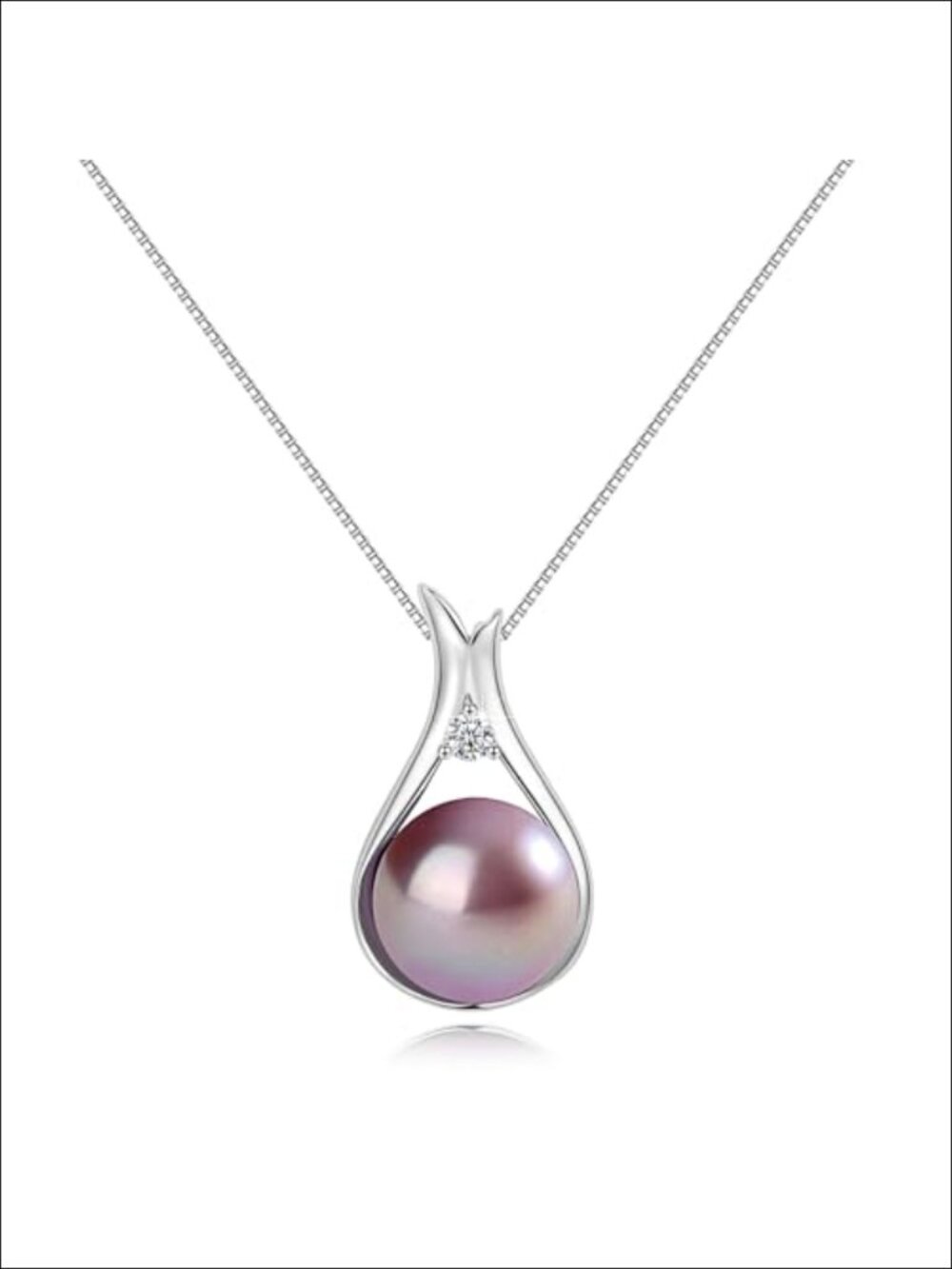 Freshwater Pearl Necklace 925 Sterling Silver 18in Pendant Jewelry